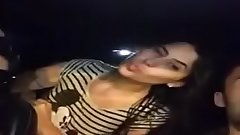 Group fun in car girls exposing boobs to lucky guy