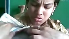 Desi girl eating big Indian cock